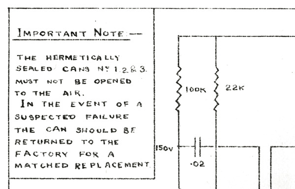 Jennings Vibravox circuit diagram, first version, 1958