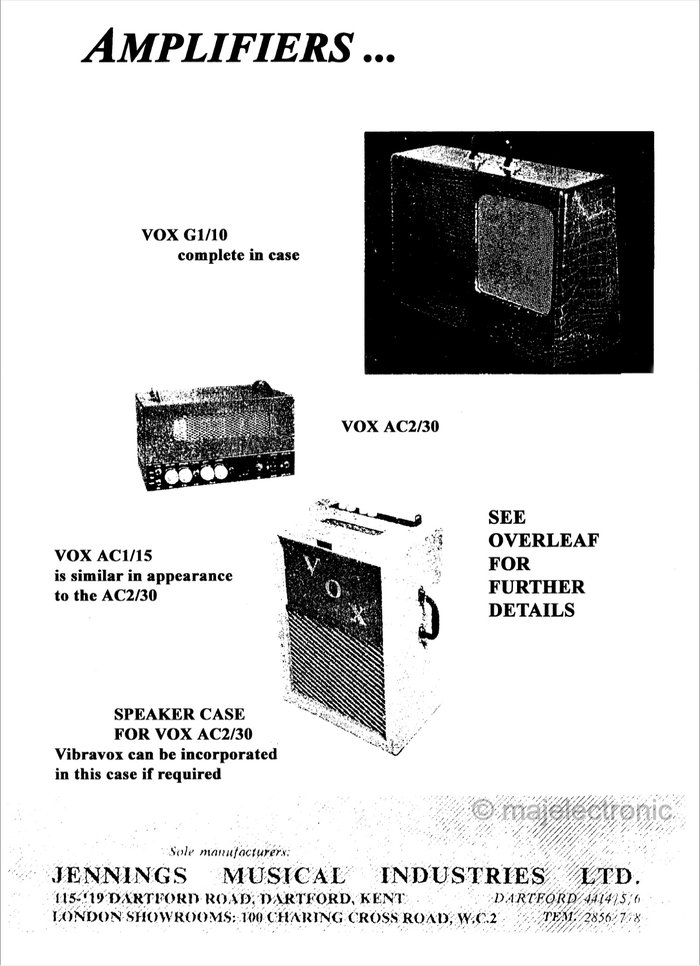 Jennings Musical Industries, amplifiers 1957