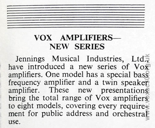 TV Front AC30 Twins, April 1960