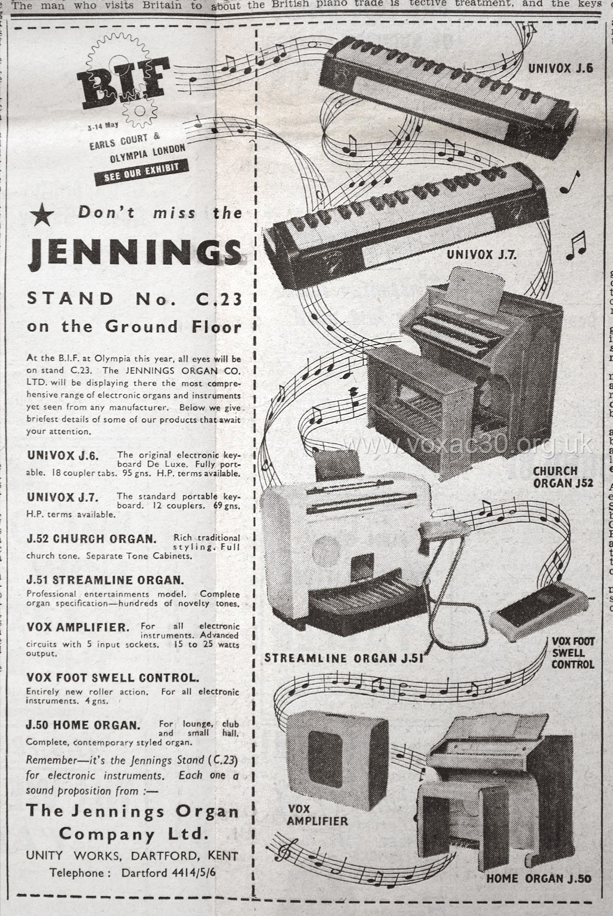 Jennings at the British Industries Fair, May 1954