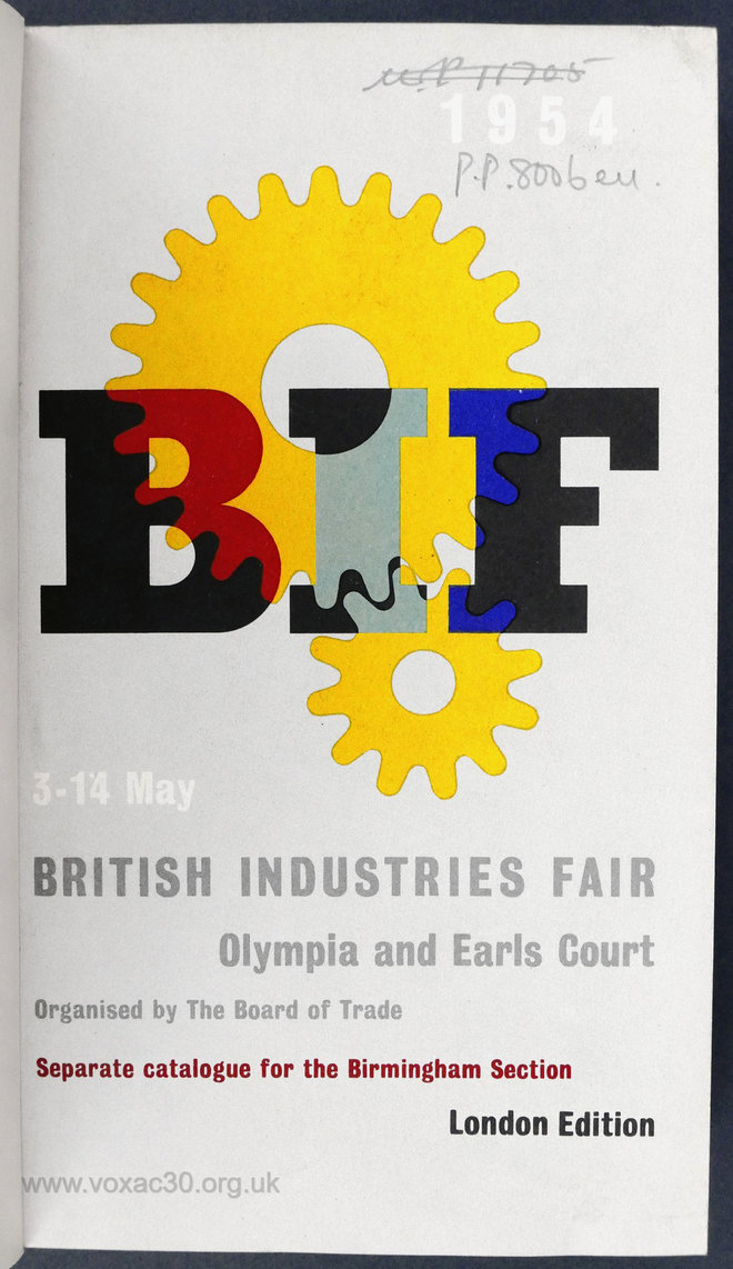 Catalogue for the British Industries Fair, May 1954