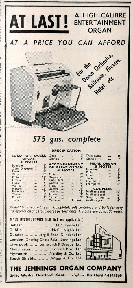The new series of Jennings Organ Company electronic organs