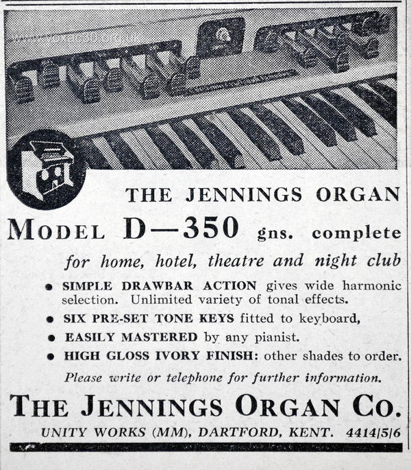 The Jennings Organ Company, July 1957