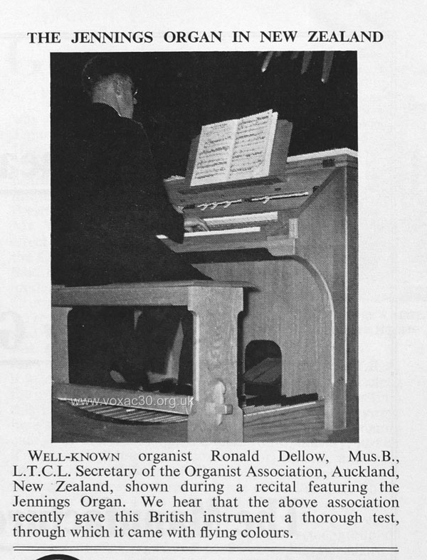 Jennings Organ Company equipment, 1955