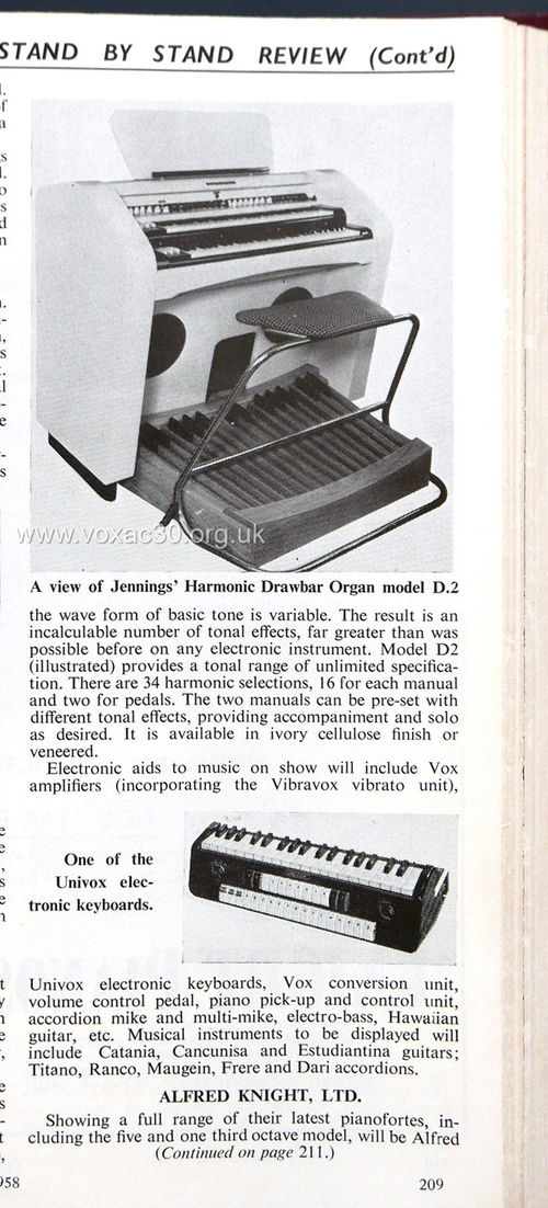 Jennings organ demonstration, December 1958