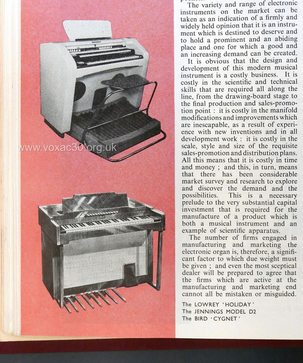 Notices of Vox in the trade press, July 1962